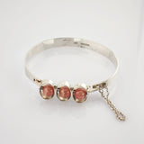 Modernistisches Schmuckset aus Silber mit Rosenquarz