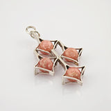 Modernistisches Schmuckset aus Silber mit Rosenquarz