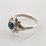 Jugendstil-Silberring mit blauem Glasstein