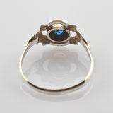Jugendstil-Silberring mit blauem Glasstein