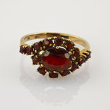 Vintage-Statement-Ring aus Gold mit Granat