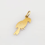 Kleiner goldener Anhänger in Papageienform mit Gravur 333, Vintage Schmuck aus 333er Gold.