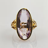 Jugendstil-Ring aus Gold mit großem Amethyst – antiker Goldring