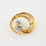 Elegante Brosche aus Gold mit Perlen und Diamanten