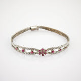 Feines Armband aus Weißgold mit Rubinen