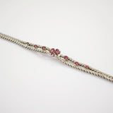 Feines Armband aus Weißgold mit Rubinen