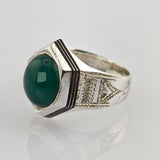 Siegelring aus Silber mit grünem Achat