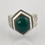 Siegelring aus Silber mit grünem Achat