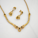 Vergoldetes Schmuckset mit blauen Zirkonia-Steinen