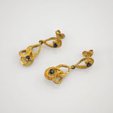 Vergoldetes Schmuckset mit blauen Zirkonia-Steinen