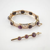 Elegantes Schmuckset aus Gold mit Amethysten