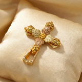 Bicolor-Kreuzanhänger aus Gold