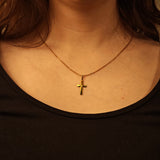 Flachankerkette mit Kreuzanhänger aus Gold