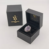 Statement Silberring mit Amethyst-Druse aus den 1970er Jahren
