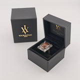 Boho Silberring mit Bernstein aus den 1970er Jahren