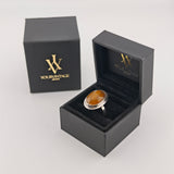 Statement Silberring mit Achat-Cabochon aus den 1970er Jahren