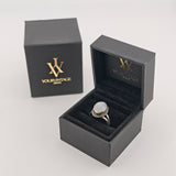 Vintage-Ring aus Silber mit Mondstein-Cabochon