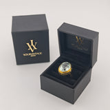 Statement-Ring aus Gold mit großem Aquamarin