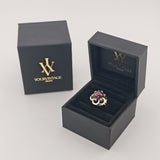 Eleganter Weißgold-Ring mit Turmalin in Brilliantschliff