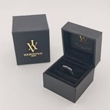 Eleganter Weißgold-Ring mit 7 blauen Spinellen