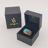 Silberring mit türkisfarbenem Cabochon