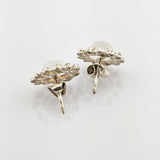 Silber Ohrstecker mit Mondstein im Stil der 1970er