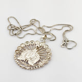 Silberanhänger Pfau im Stil des Jugendstils