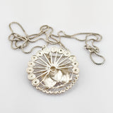 Silberanhänger Pfau im Stil des Jugendstils