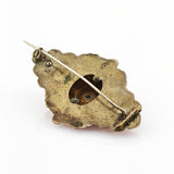 Antike Biedermeier Brosche mit floralem Steinbesatz