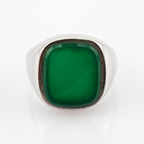 Silberring mit grünem Achat