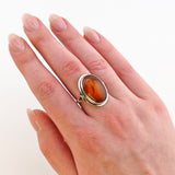 Vintage-Silberring mit Bernstein um 1960