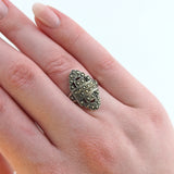 Art-Déco-Silberring mit Markasiten um 1920