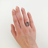 Ausdrucksstarker Silberring mit Amethyst und Widder