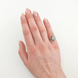 Vintage-Ring aus Silber mit Mondstein-Cabochon