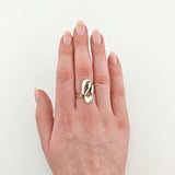 Moderner Design-Ring aus Silber, ca. 1970er Jahre