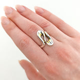 Moderner Design-Ring aus Silber, ca. 1970er Jahre