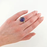 Statement-Ring aus Silber mit wunderschönem Amethyst-Cabochon