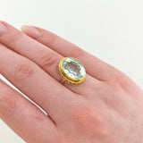 Statement-Ring aus Gold mit großem Aquamarin