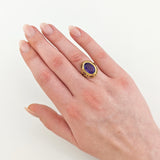 Eleganter Statement-Ring aus Gold mit Amethyst in Ovalschliff