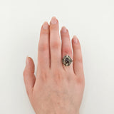 Art-Déco-Ring aus Silber mit Granat