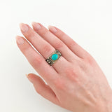 Silberring mit türkisfarbenem Cabochon