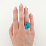 Markanter Silberring mit Türkis