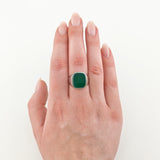 Silberring mit grünem Achat