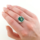 Silberring mit grünem Achat