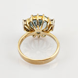 Eleganter Goldring mit Blauen Topas und Diamanten