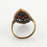 Vintage Silberring mit Navette-Granaten