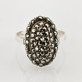 Eleganter Silberring mit Markasiten um 1930