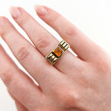 Art-Déco-Ring aus Gelbgold mit Citrin