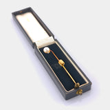 Krawatten- oder Hutnadel mit Perle und Diamant