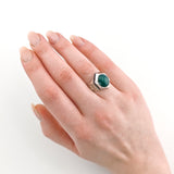 Siegelring aus Silber mit grünem Achat
